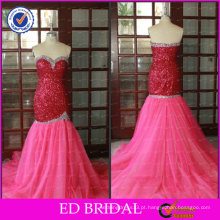 ED Bridal Sparkle Real Pictures Sweetheart Beaded Red Sequins Puffy Long Women Prom Dress